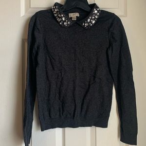 Loft embellished collar sweater